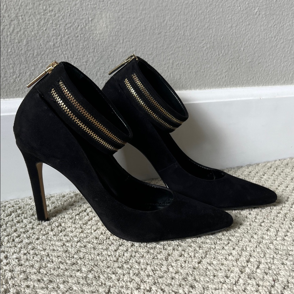 Banana Republic Black Heels with Gold Accents